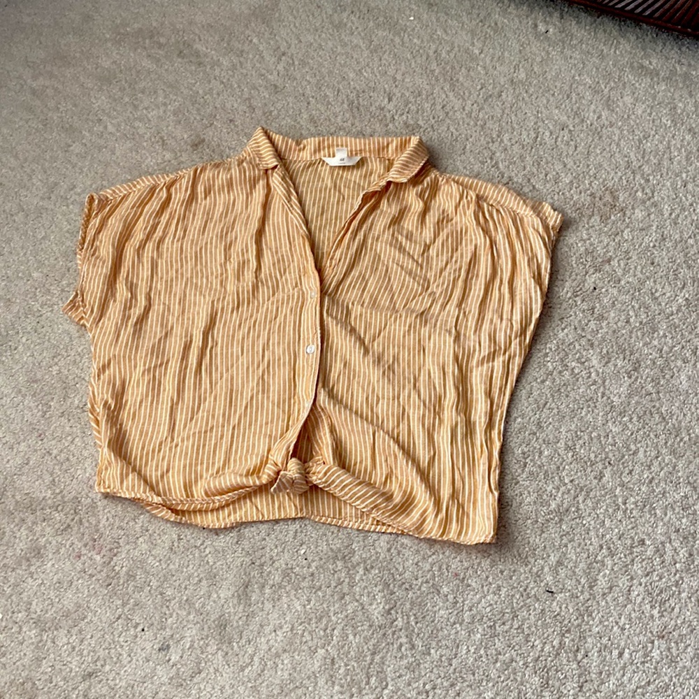 Pale orange and white stripped shirt, Europe 44, UK 16